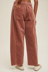 Mauve Corduroy Wide Leg Pants