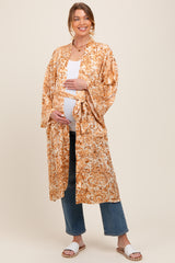 Rust Damask 3/4 Sleeve Maternity Cover Up