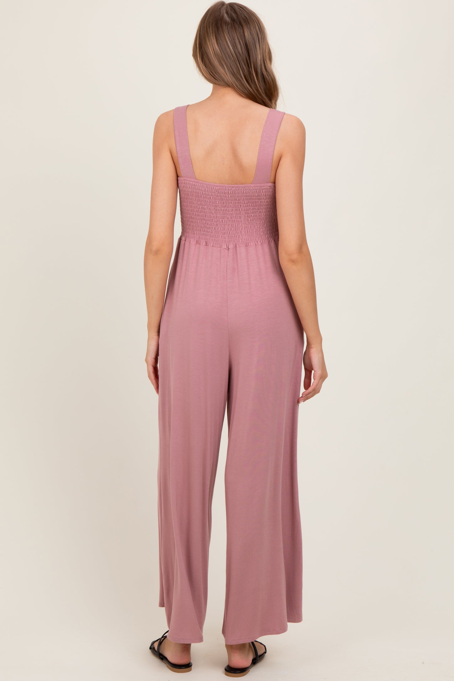Mauve Sleeveless Wide Leg Jumpsuit