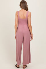 Mauve Sleeveless Wide Leg Jumpsuit