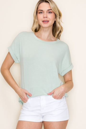 Light Olive French Terry Top