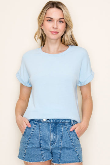 Light Blue French Terry Top