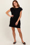 Black Studded Shoulder Mini Dress