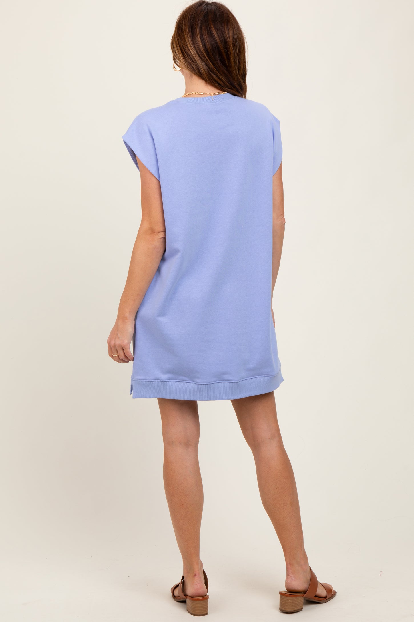 Periwinkle Studded Shoulder Mini Dress