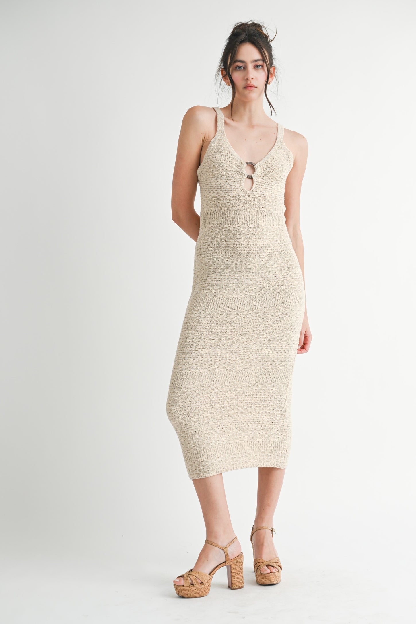 knit cut out midi dress JADE KNIT CUT OUT MIDI DRESS