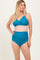 Teal Scalloped V-Neck High Waist Two-Piece Maternity Swimsuit