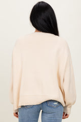 Cream Drop Shoulder Relaxed Fit Sweater