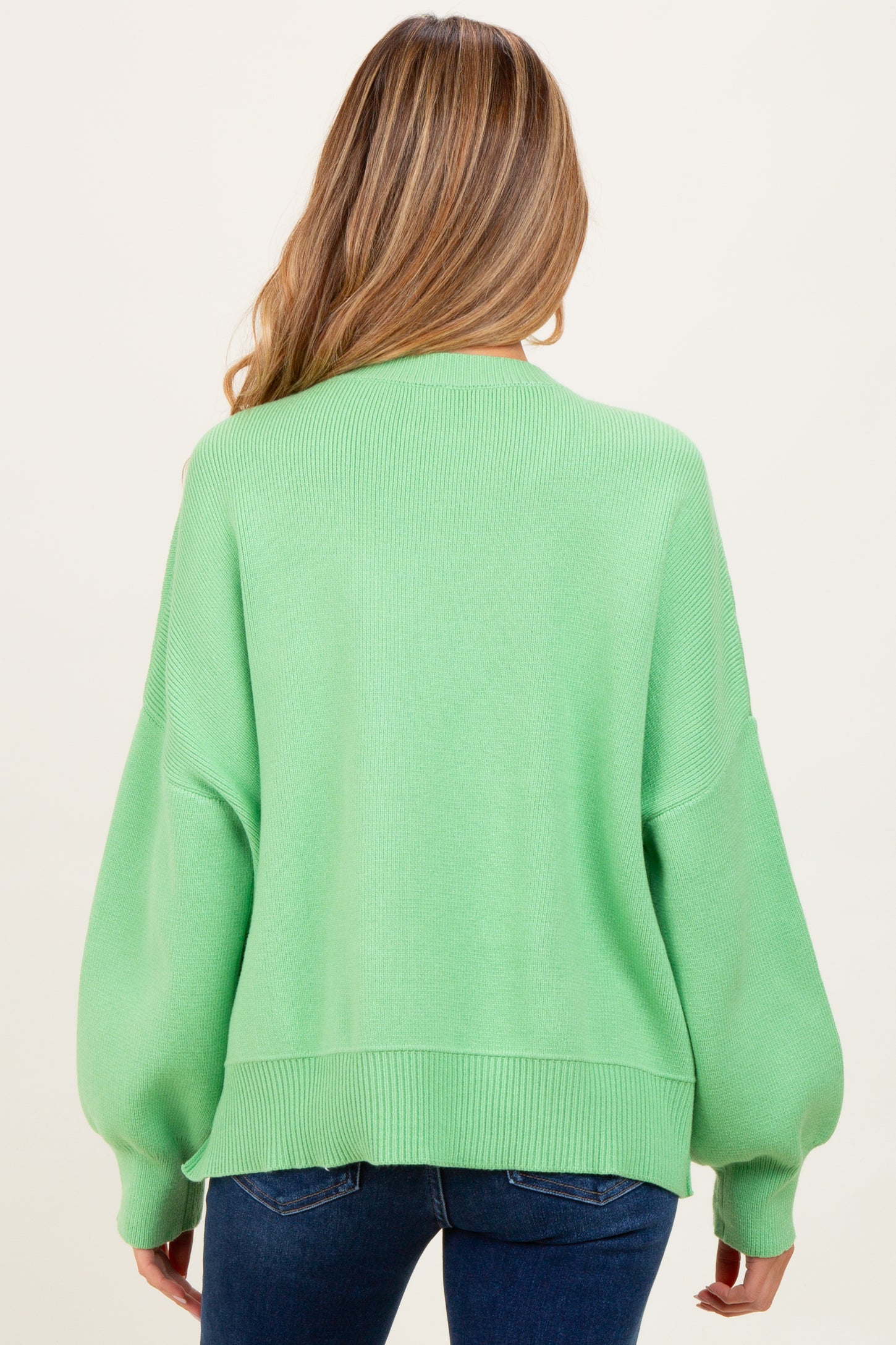 Lime Drop Shoulder Relaxed Fit Maternity Sweater