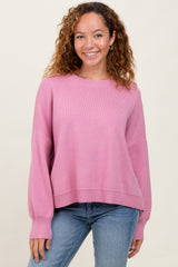 Lavender Drop Shoulder Relaxed Fit Sweater