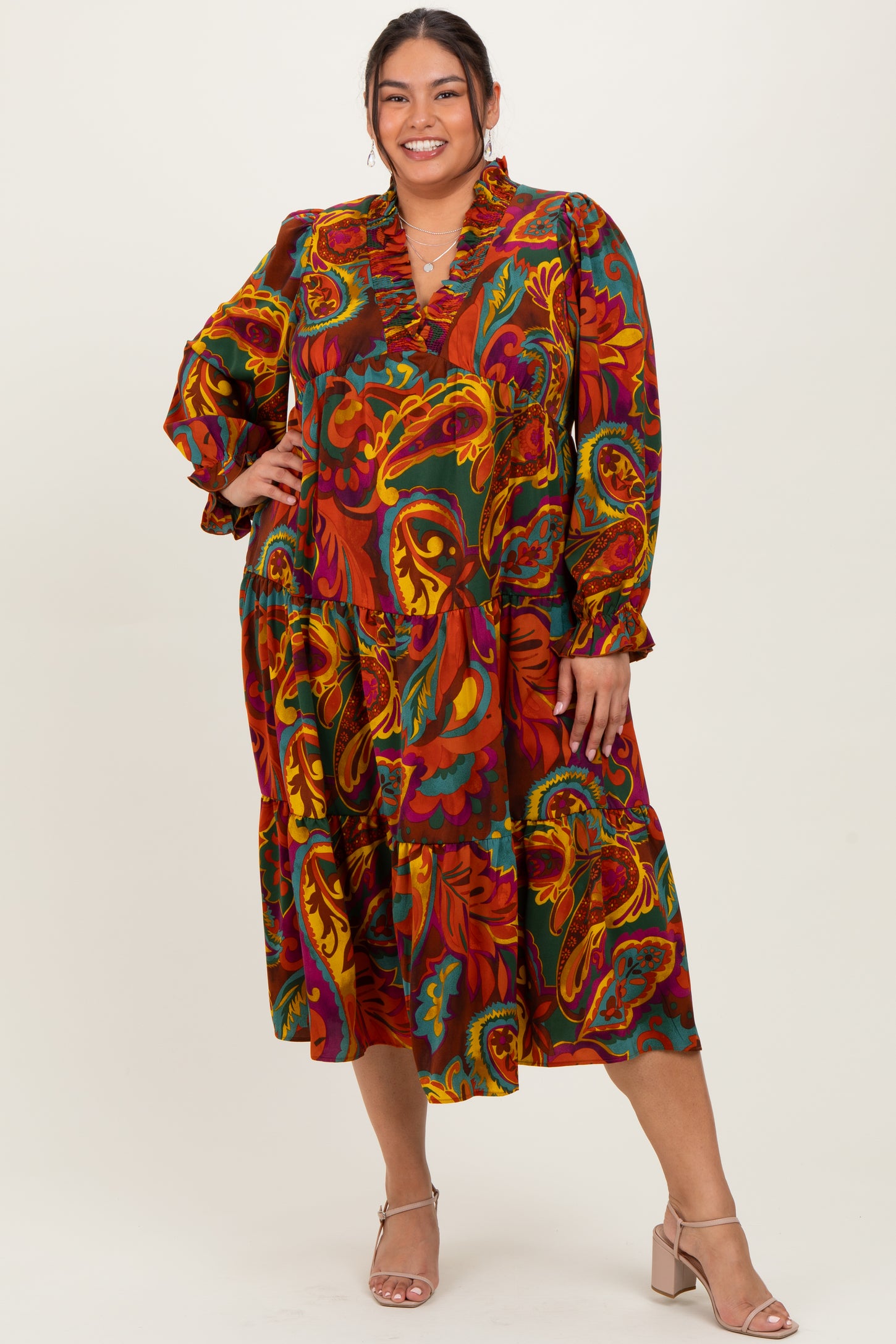 brown paisley maxi dress ASOS Design - Cami Chiffon Maxi Dress - Women - Polyester - 6 US