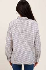 Ivory Checker Plaid Button Down Maternity Shirt