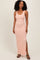 Peach Striped Side Slit Maxi Dress
