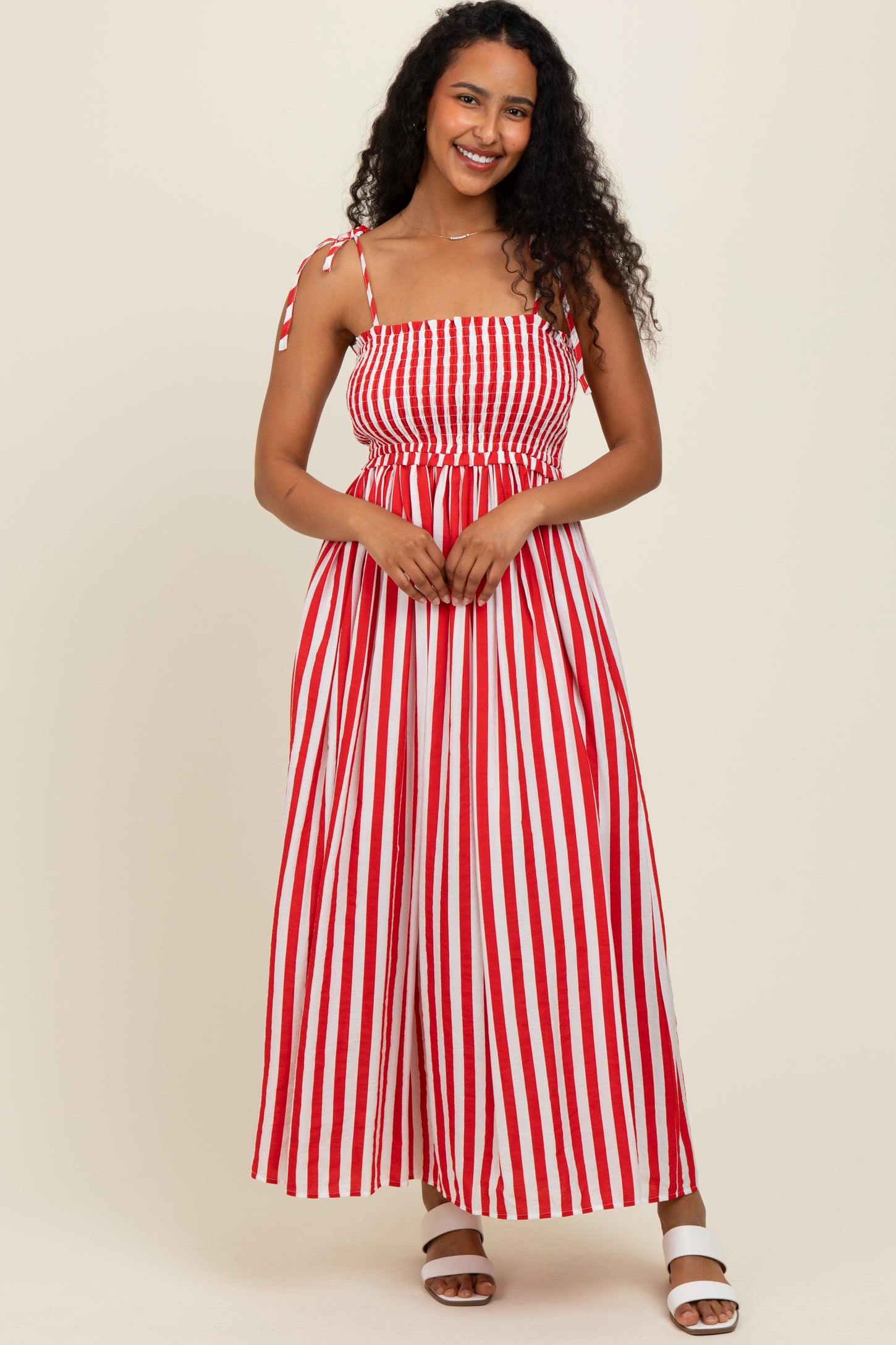 liberty lane striped midi dress
