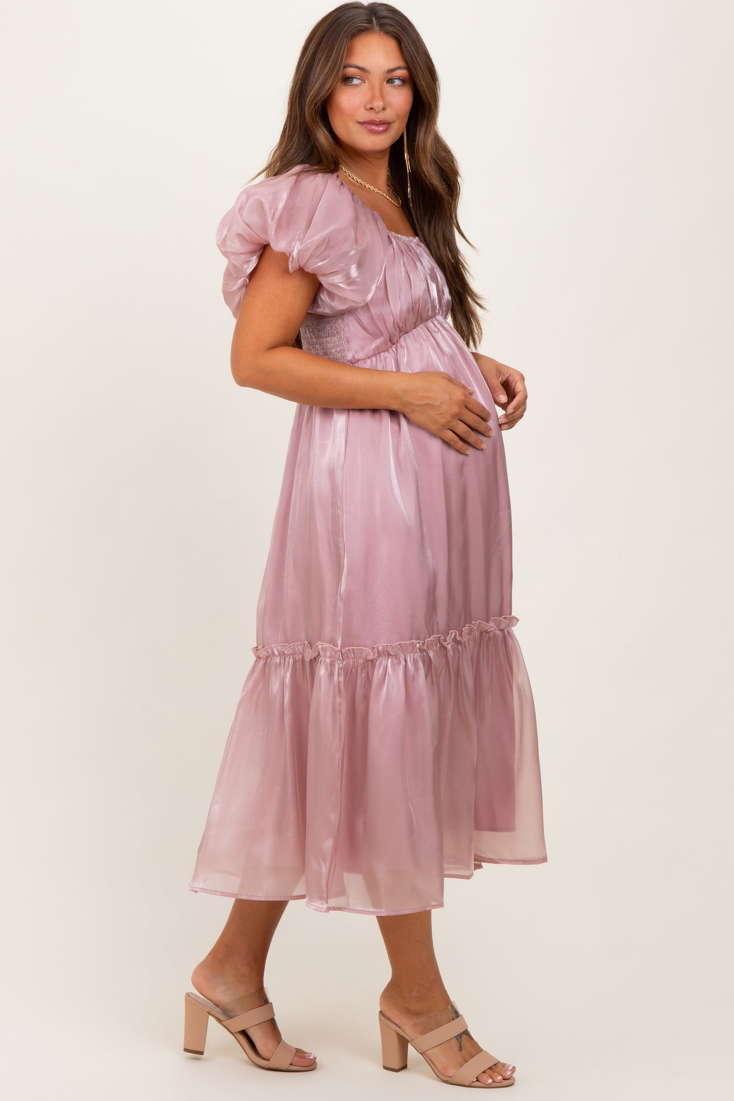 pink organza sleeve dress Marina Rinaldi | Woman - Silk organza shirt dress - Pink