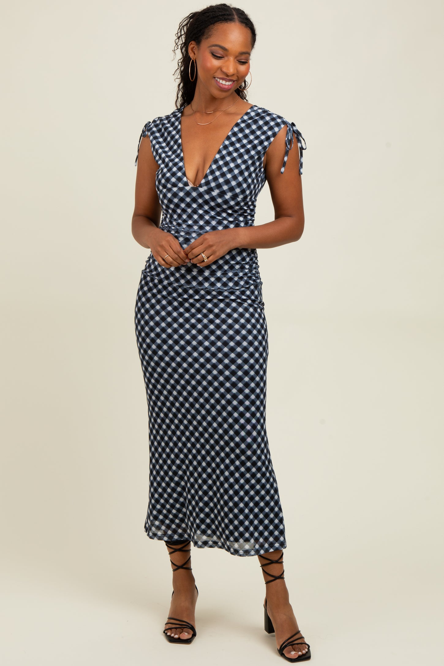 ruched gingham dress MISSGUIDED Gingham Bubble Hem Ruched Mini Dress ChristmasMISSGUIDED