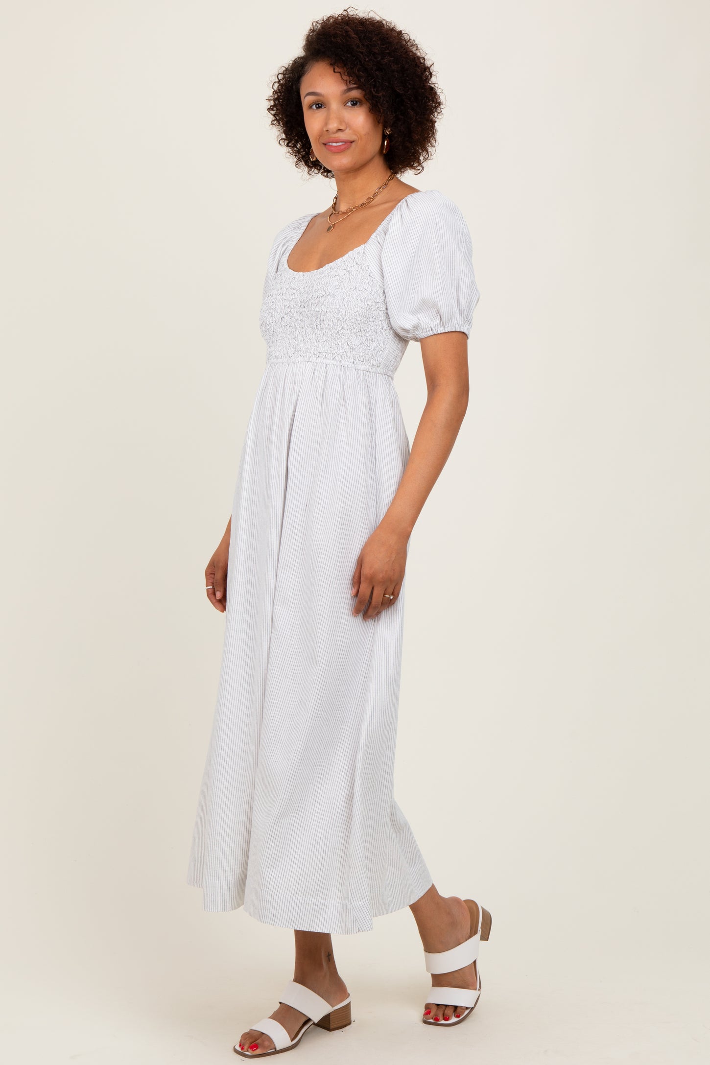 popcorn midi dress Midi Dress - Popcorn Textured - Sleeves - Elegant Style - Midi - A Line Dress