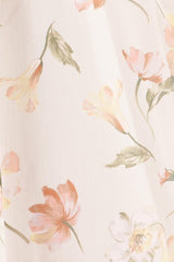 Cream Floral Chiffon Halter Maxi Dress