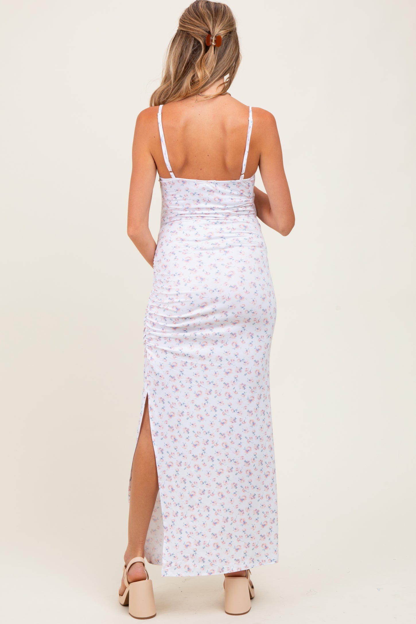 Ivory Spring Fill Ivory Spring Floral Print Sleeveless Maternity Dress – PinkBlush