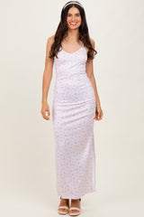 Light Pink Spring Floral Print Sleeveless Dress