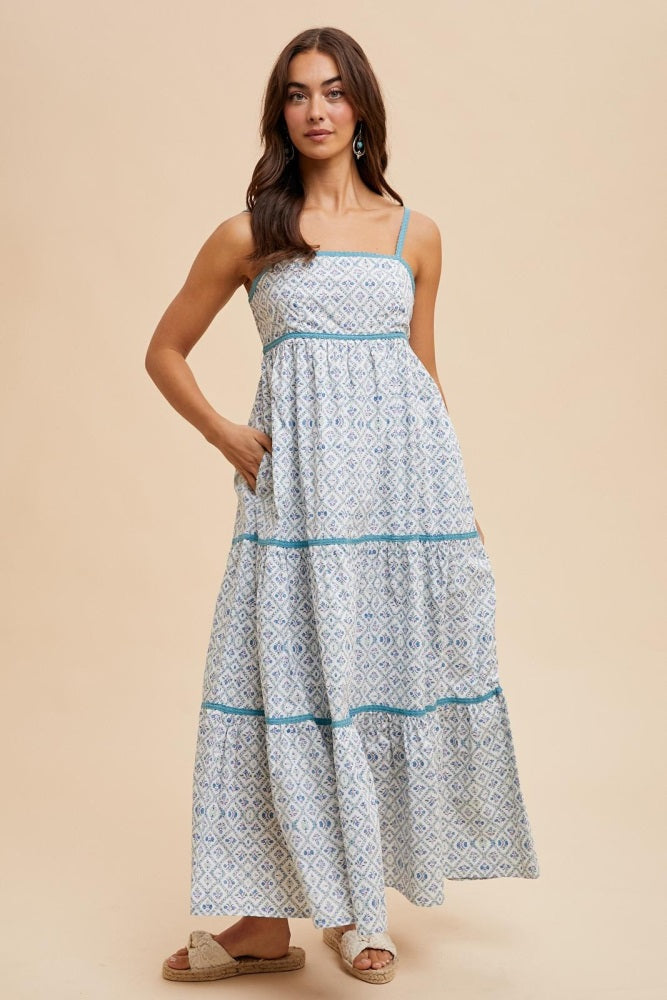 Blue Cotton Floral Maternity Maxi Dress PinkBlush Blue Cotton Floral Maternity Maxi Dress PinkBlush