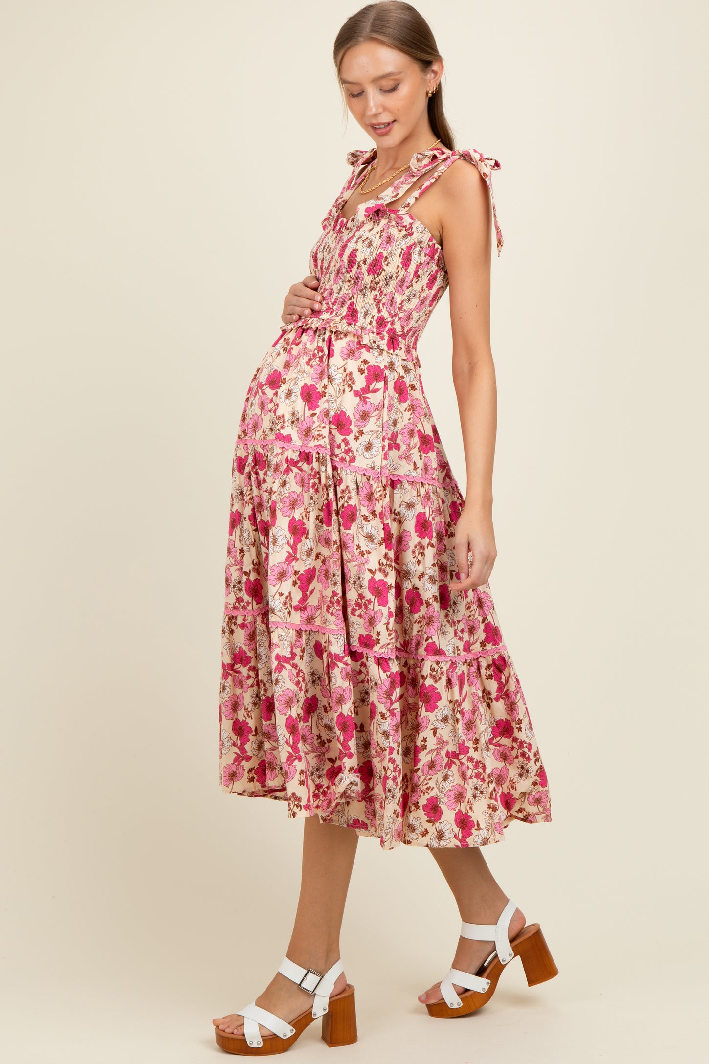 strapless open back dress Zoe Dark Pink Satin Twist Split Maxi Dress With Feather Trim – Club L  London main image 0