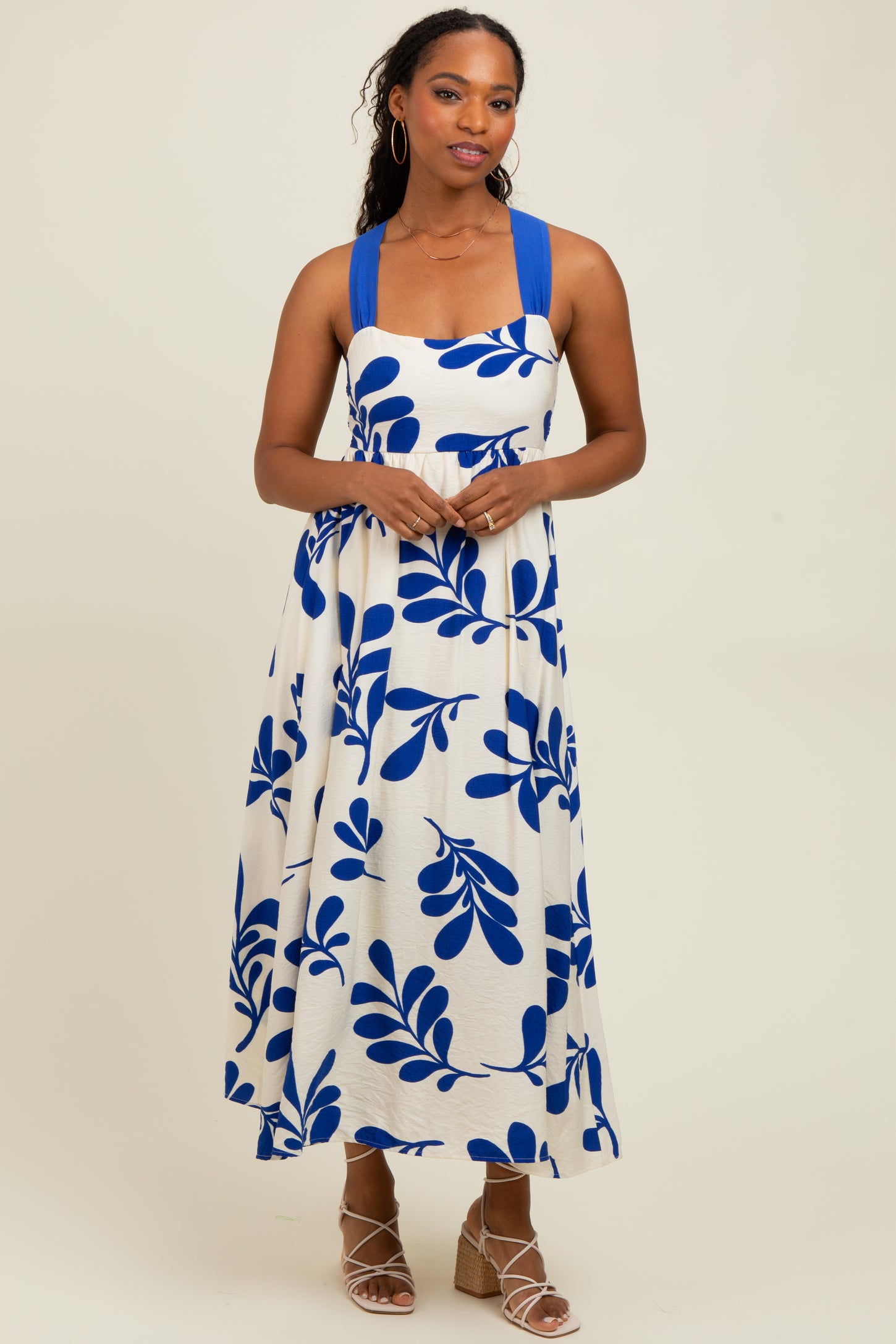 midi dress with tie back Cotton Candy LA Parga White Tie-Back - Size S - Button Placket - Adjustable Straps - Backless Bodice Tumble dry low Tie Back Halter Midi Dress