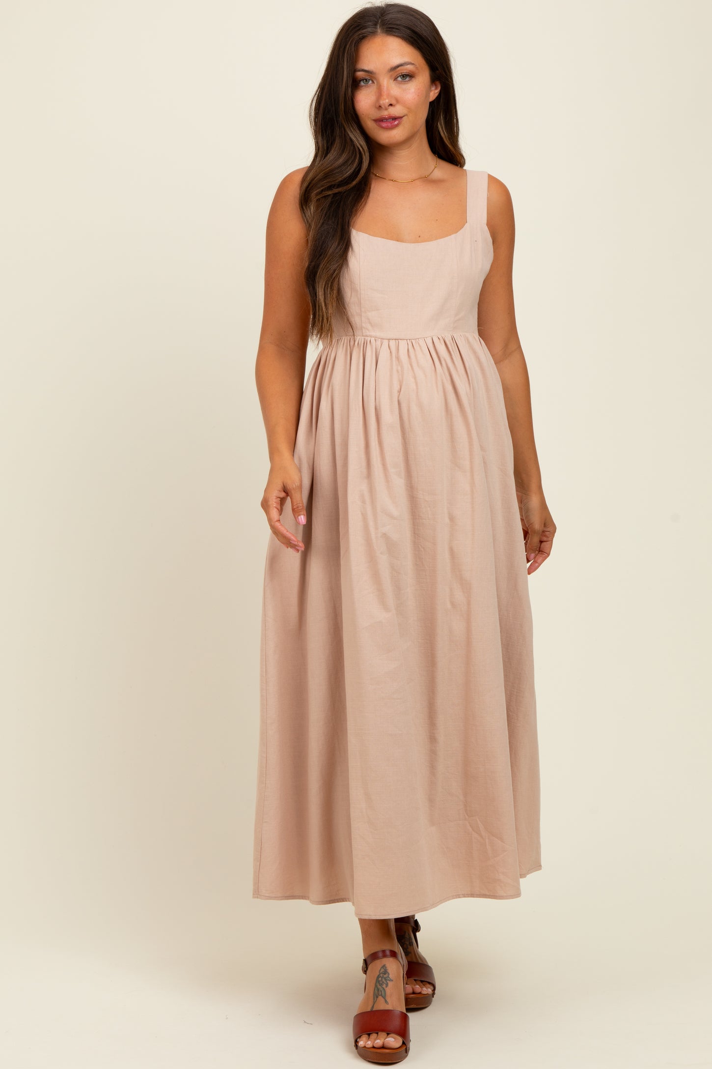 fit and flare maternity dress Black Square Neck Fit And Flare Maternity Midi Dress PinkBlush