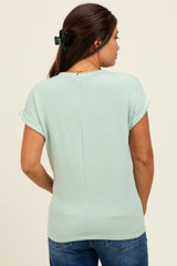Light Olive Terry Short Sleeve Maternity Top