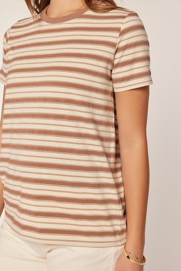 Mocha Multi-Striped T-Shirt