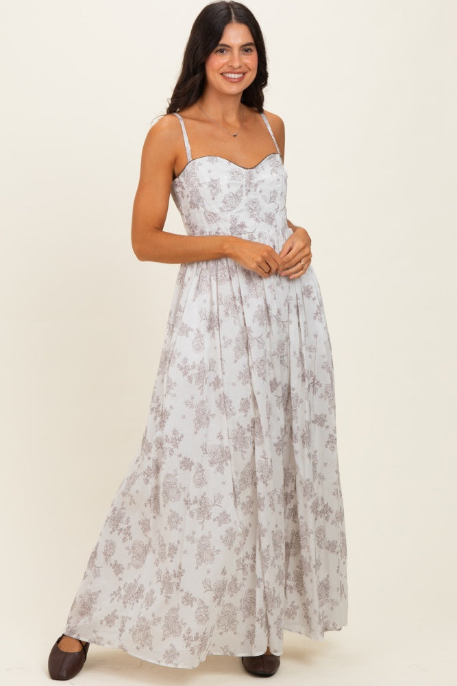 floral bustier maxi dress Women's Aimee Rose Pink Floral Bustier Maxi Dress | Color: Light Pink | Size: L
