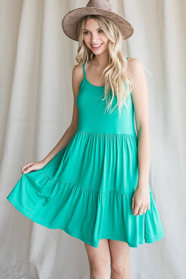 emerald green tank dress Picia Emerald Green Sparkling Print Womens Sleeveless Midi Swing Dress A-Line Pleated Tank Sundress, Comfortable and Flowy T-Shirt Dress
