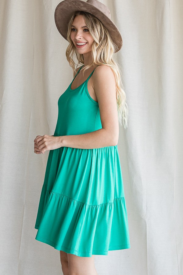 Emerald Green Tiered Tank Dress Emerald Green Tiered Tank Dress