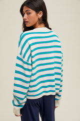 Green Multicolor Stripe Sweater