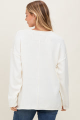 Ivory Oversized Exposed Seam Sweater
