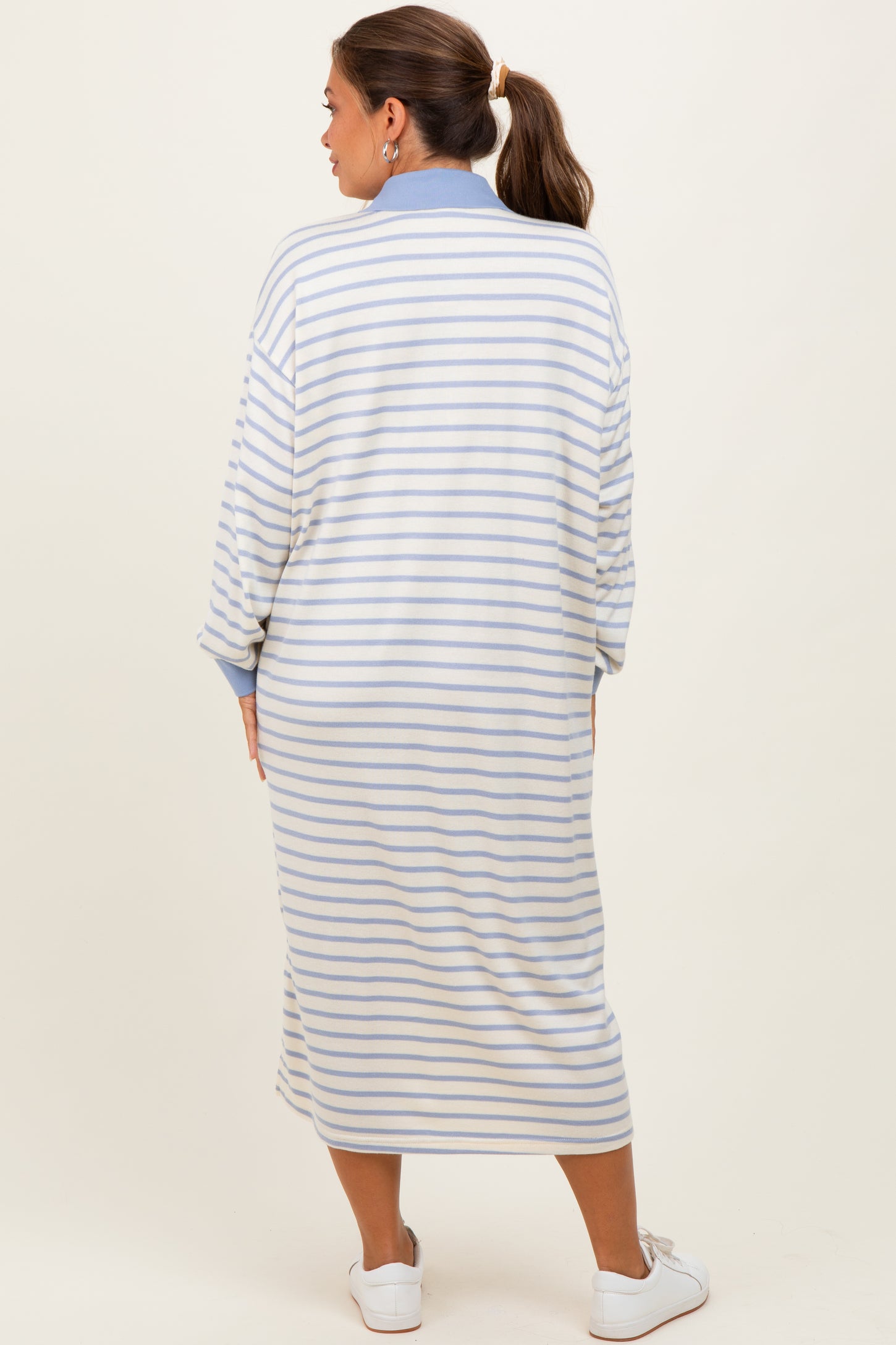 long sleeve periwinkle dress BABARONI Simple Chiffon Mother of the Bride Dress with Long Sleeves and Lace Top
