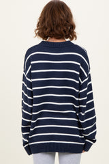 Navy Striped Oversized Sweater
