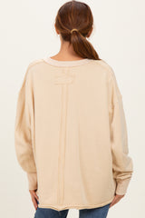 Oatmeal Mineral Washed French Terry Oversized Sweatshirt