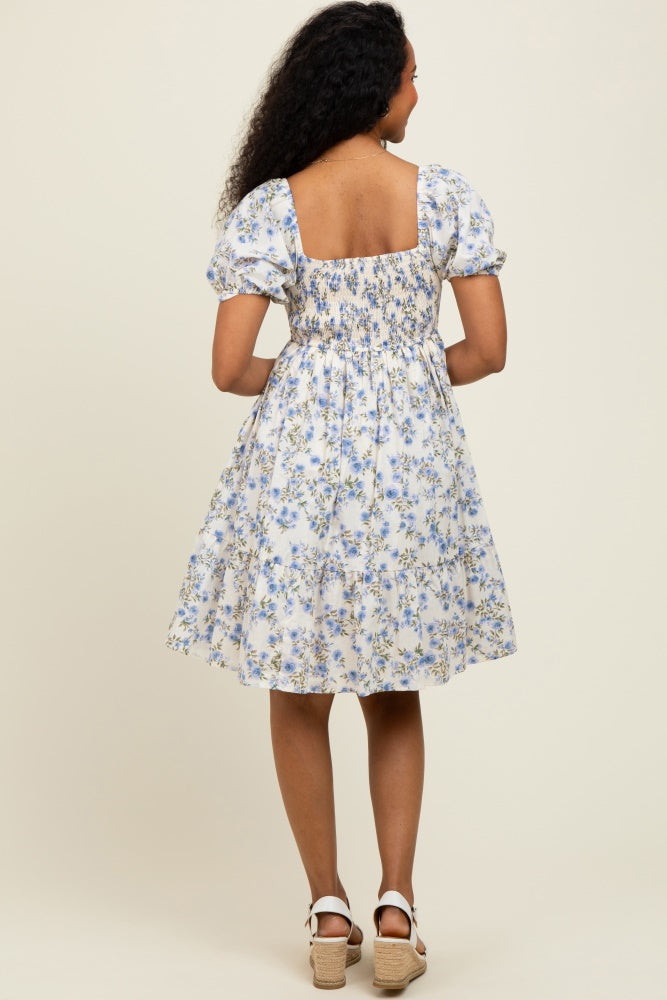 ruched bust dress with sleeves Heaven Sent Ruched Bust Puff Sleeve Dress White