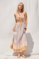 Multi Border Print Cut Out Maternity Maxi Dress