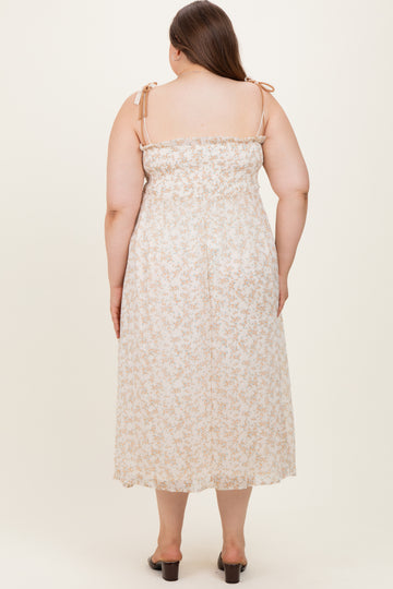 Yellow Plus Garden Floral Printed Smocking Maternity Maxi Dress