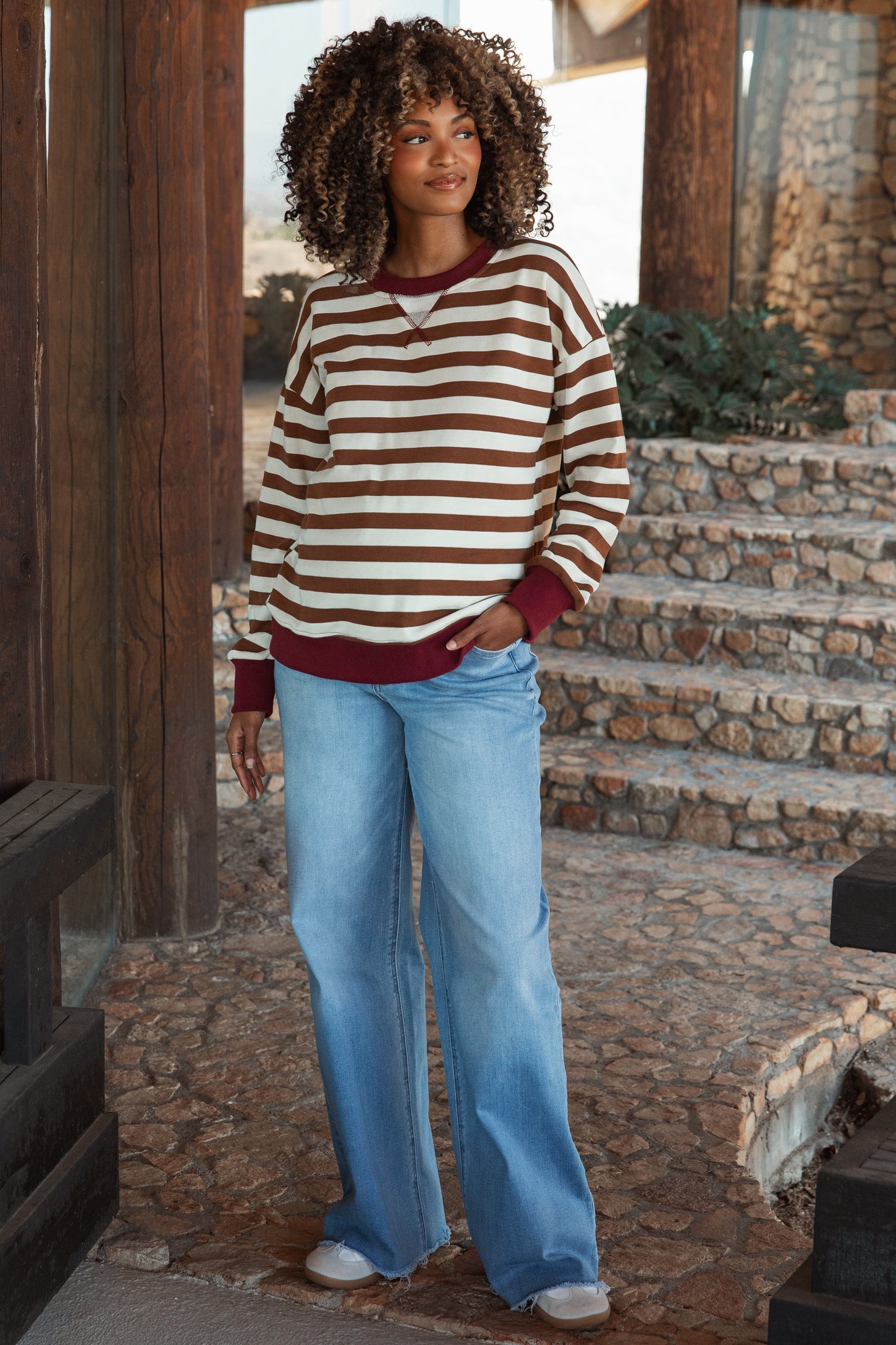 Medium Blue High Rise Frayed Hem Wide Leg Maternity Jeans