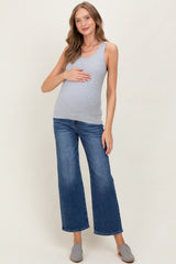 Medium High Rise Ankle Straight Relaxed Maternity Jeans