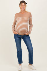 Dark High Rise Crop Straight Maternity Jeans