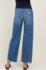 Dark Mid Rise Baggy Maternity Jeans