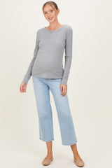 Light Blue High Rise Crop Slim Wide Maternity Jeans