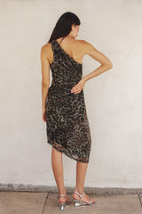 Moonlight One Shoulder Asymmetrical Midi Dress