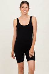 Black Ribbed Knit Tank Top Maternity Romper