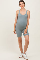Sage Ribbed Knit Tank Top Maternity Romper
