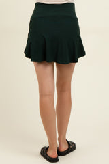 Forest Green Crossover V-Waist Maternity Skort