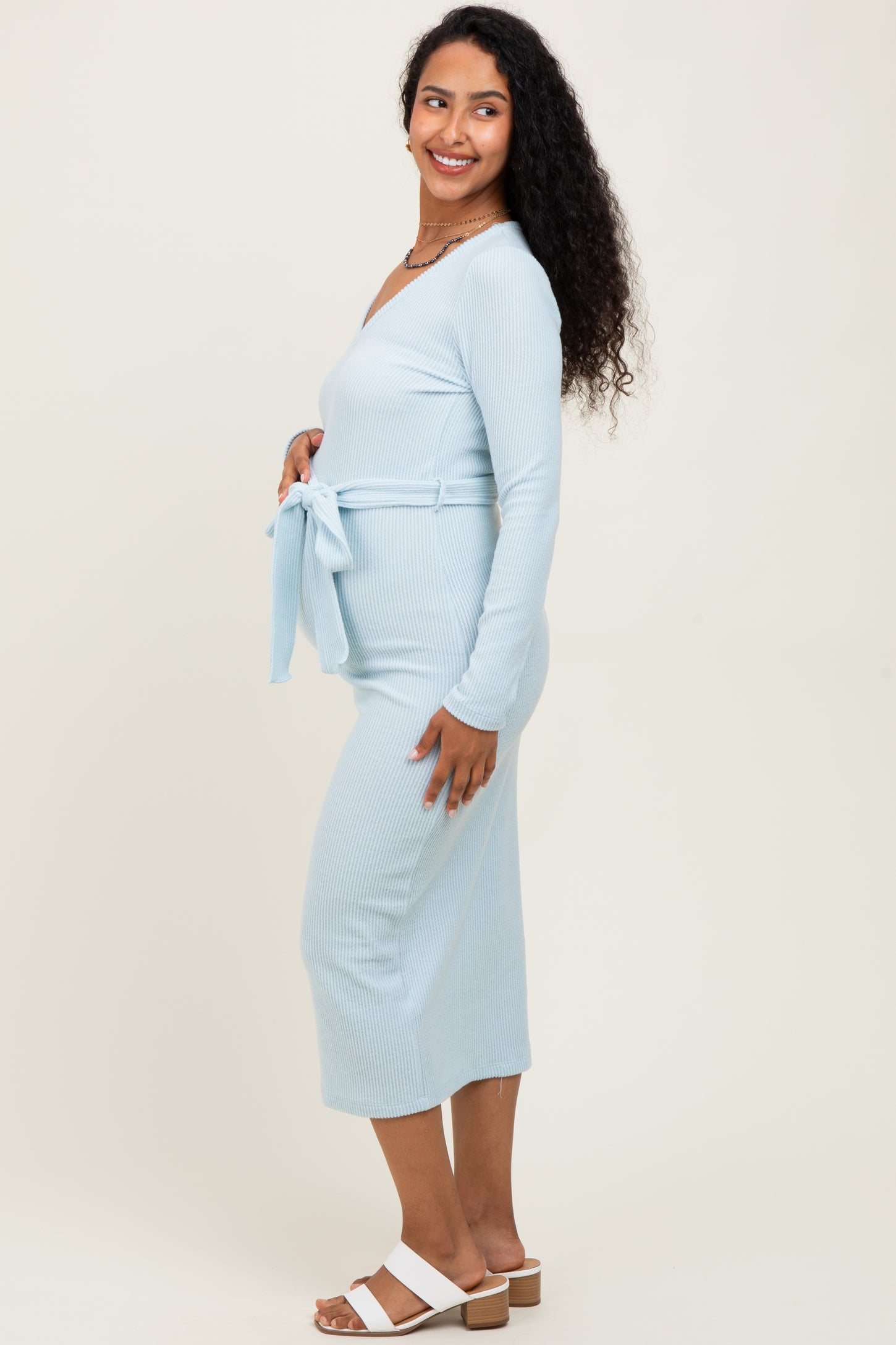 light blue solid dress Bari maxi dress in light blue